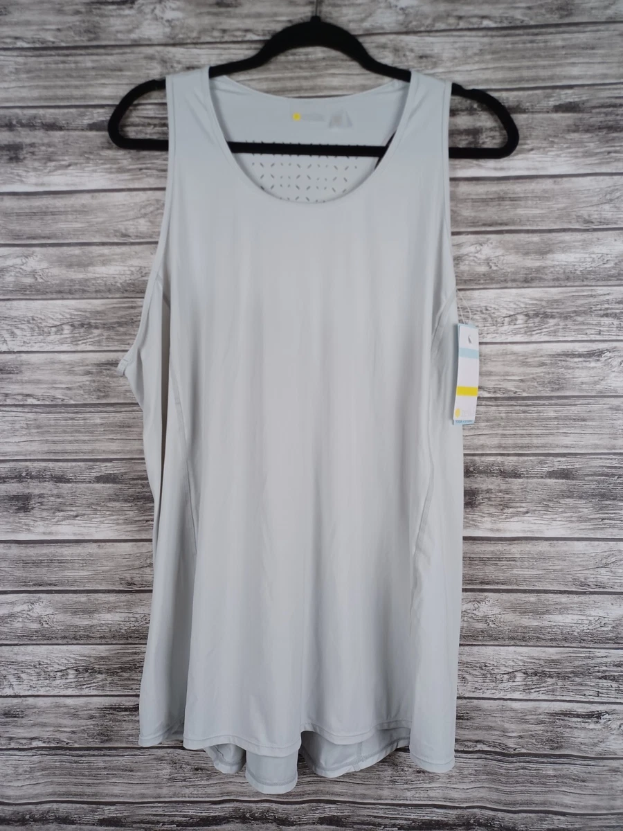 Zella Women's Plus Size 2XL Gray Racerback Breathable Activewear Tank Top  NWT