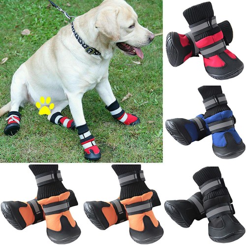 4Pcs Anti-Slip Pet Dog Boots Waterproof Shoes Protective Rains Booties Socks▫ - Picture 4 of 21