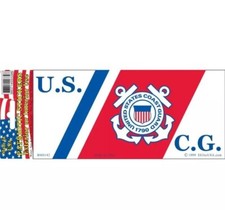 U.S. Coast Guard Proudly Served Bumper Sticker Emblem Tag Cling Decal 3"X6-1/2"