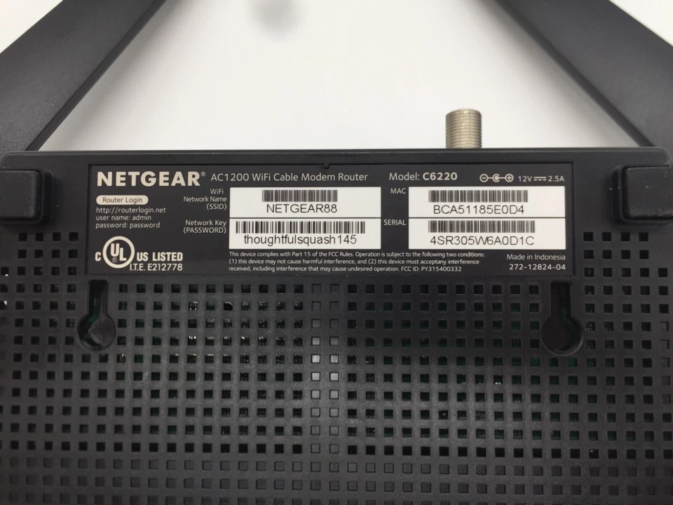 NETGEAR AC1200 WiFi Cable Modem Router Model C6220 NO POWER ADAPTER FREE S/H - Image 4 of 4