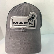 MACK Truck Bulldog Ball Cap Hat Belt Closure Gray & Black Cotton NEW