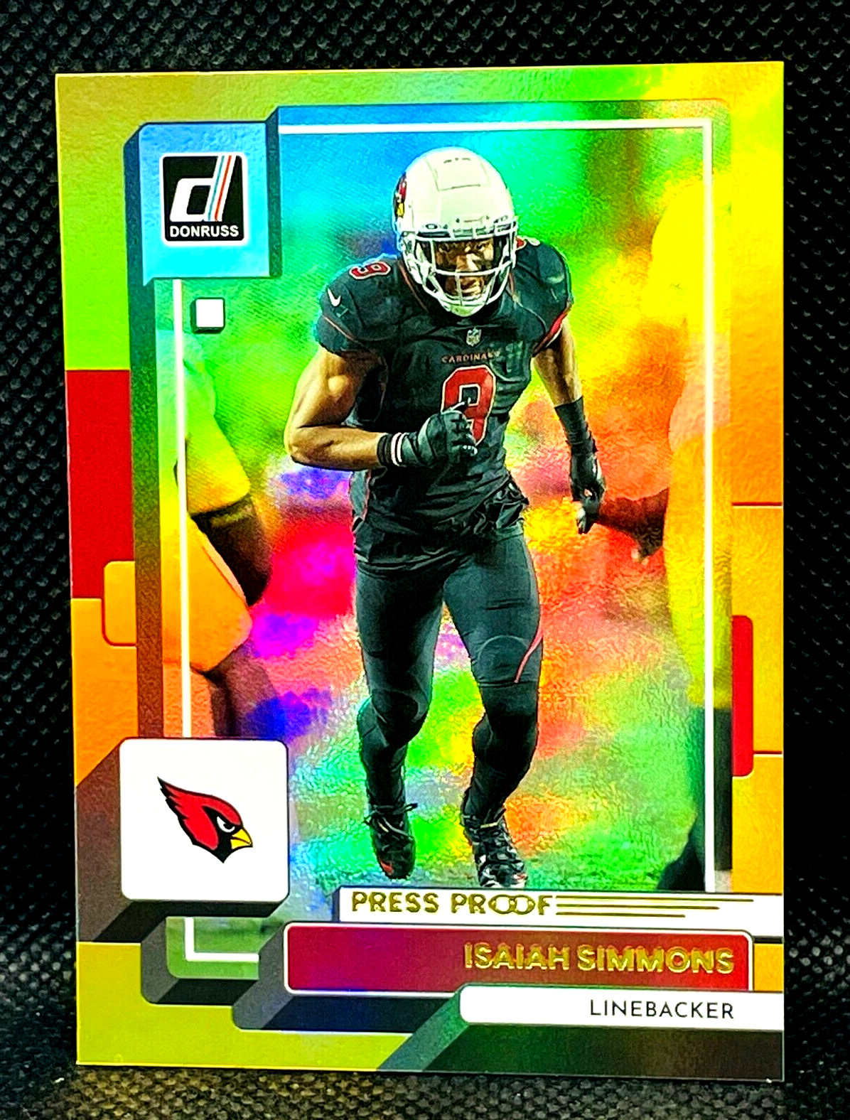 2022 Donruss Premium  ISAIAH SIMMONS #9  Gold Press Proof Holo Prizm CARDINALS