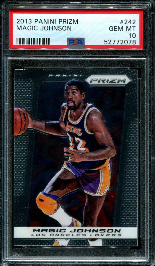 PSA 10 GEM MINT 2013 PANINI PRIZM MAGIC JOHNSON #242 LAKERS B178