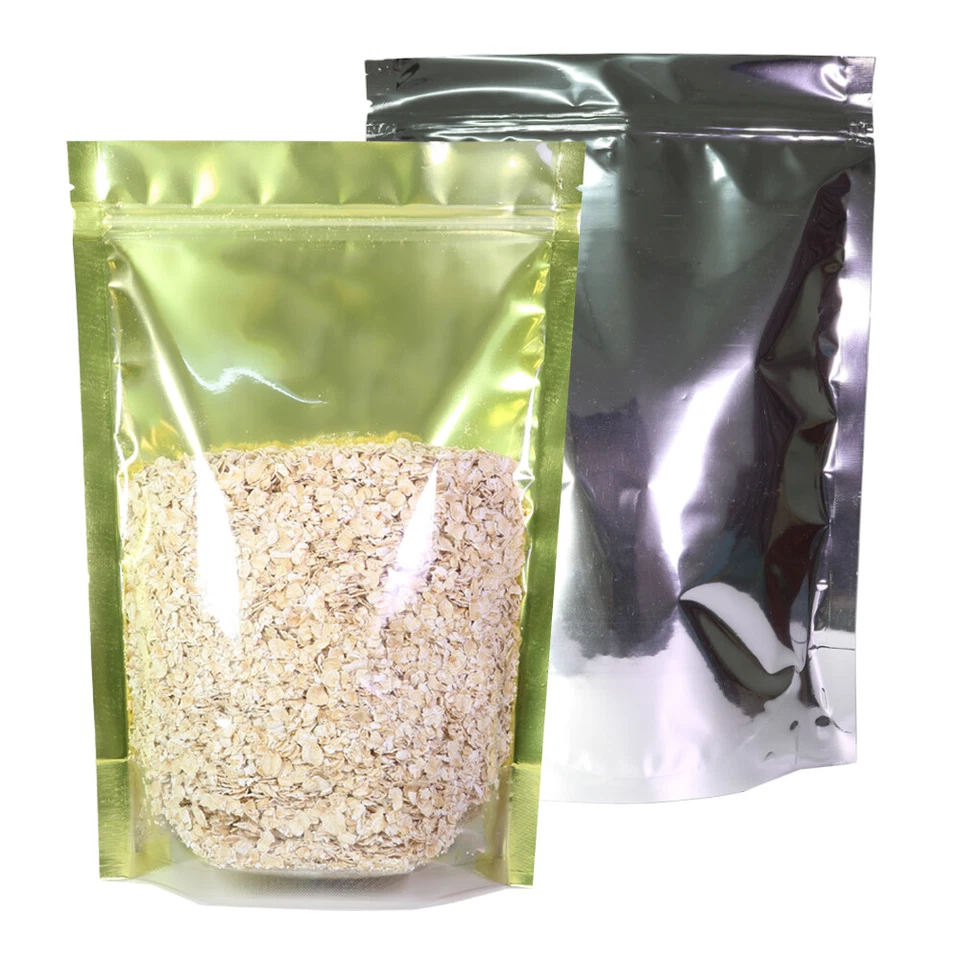 100 Colored Mylar Food Candy Zip Seal Lock Stand Up Pouch Bags with Clear Window - Image 4 of 4