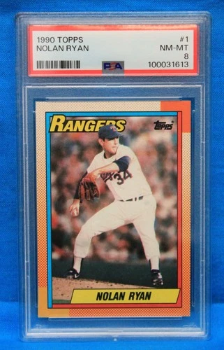 1990 TOPPS # 1 Nolan Ryan PSA 8 NM-MT # 100031613 TEXAS RANGERS !!!! HOF
