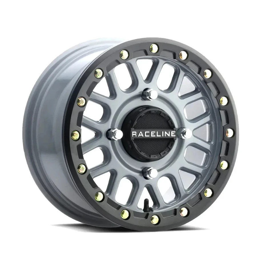 15x6 POLARIS RZR BEADLOCK WHEEL SET RACELINE A93 PODIUM STEALTH GREY 40MM OFFSET - Image 2 of 2
