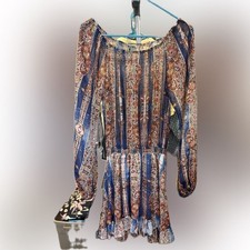 Show Me Your Mumu Off Shoulder Floral Mini Dress size medium very sheer dress