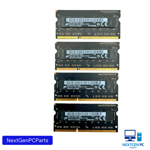 Micron 16GB (4X4GB) 1Rx8 PC3L-12800S Laptop Memory Ram MT8KTF51264HZ-1G6E2 - Picture 2 of 5