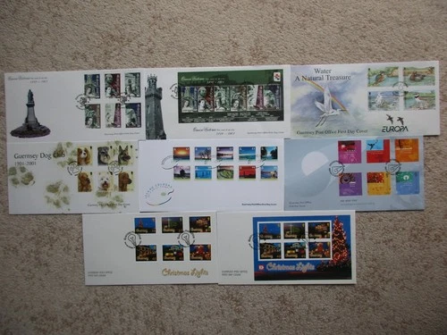 GUERNSEY - 2001 THE COLLECTION COMPLETE OF 8 FIRST DAY COVERS, CAT £46+