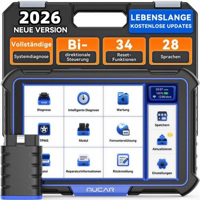 MUCAR VO8 KFZ Diagnosegerät Auto Scanner ECU Coding All System 34 Reset Deutsch