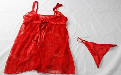 Adore Me Women's Hillary Babydoll Unlined Lingerie Set EH6 Dark Red Medium NWT