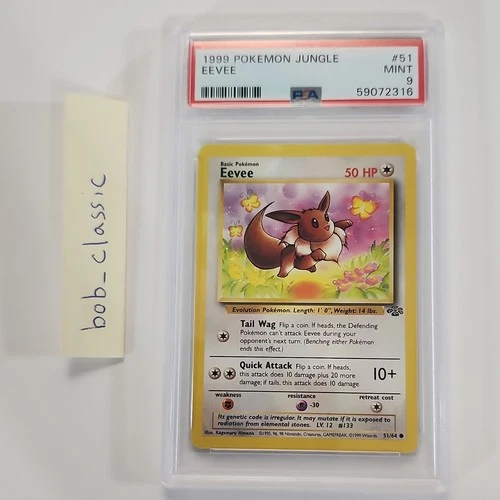 Pokémon TCG Jungle Eevee 51/64 PSA 9 Unlimited Regular English Common Basic