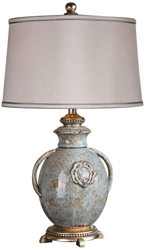 Uttermost Cancello Textured Ceramic and Resin Lamp in Tan/Blue/Silver/Off White - Picture 2 of 4