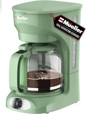 12-cup drip green coffee maker, borosilicate glass carafe, auto shut-off fu 