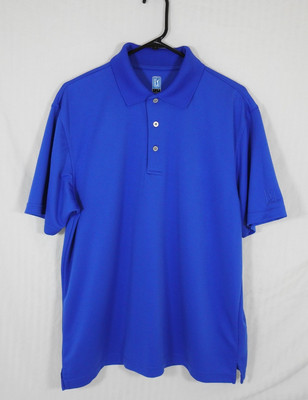 Men's Blue PGA Tour AirFlux Blue Polo Shirt Large. Lightweight, Breathable.