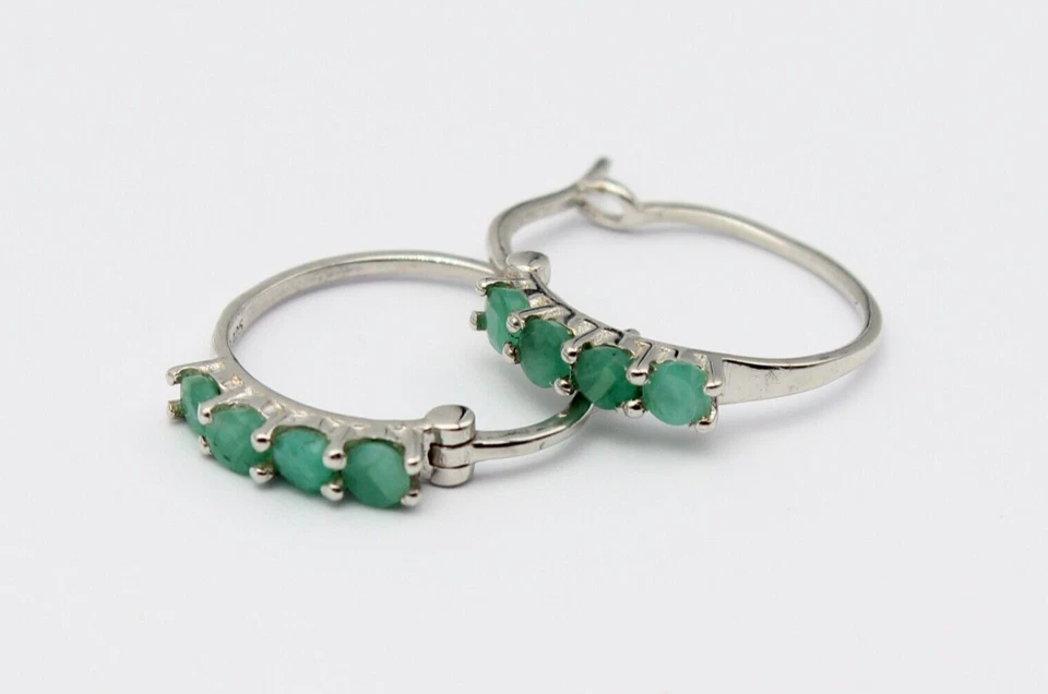 Edler Smaragd Ohrhänger in 925 Silber Celeron Edelsten Ohrschmuck Blau Geschenk - Bild 3 von 4