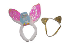 100 Handmade Hand Embroidery Lace Cat Ears Girl Headband bunny ears piece Dr6
