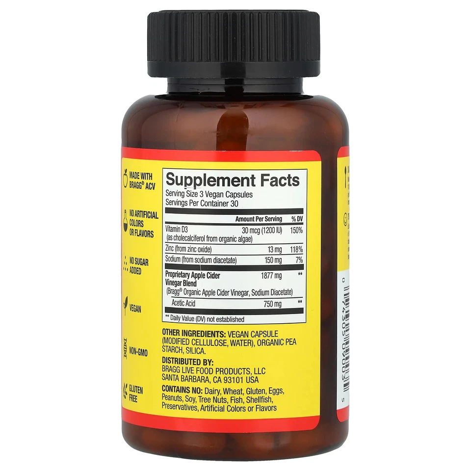 Vinagre de sidra de manzana, 90 cápsulas Foto 2 de 2