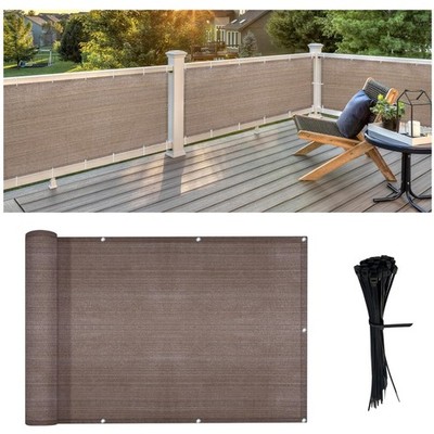 Outdoor Privacy Screen 3x10 ft - Brown HDPE Material