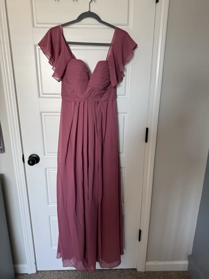 Vestido de dama de honor Mori Lee Madeline Gardner estilo 21571 en rosa palo de rosa Foto 2 de 4