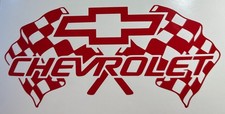 2 Chevrolet Wcheckered Flag Decals Stickers Chevy Car Truck Free Shipping