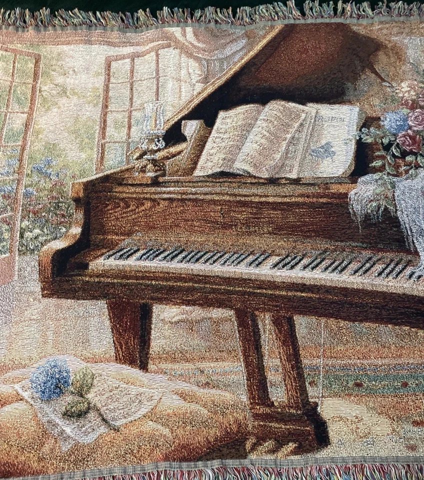 阳光奏鸣曲钢琴挂毯艺术家J Gibson 54x 43英寸 — 第 2/4 张图片