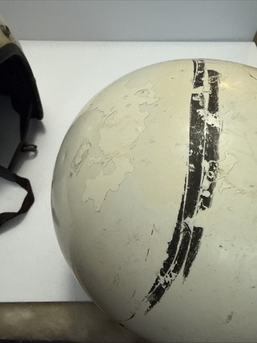 Vintage 1960’s Motorcycle Racing Helmet Lot Of 2 As Is White - Bild 11 von 20