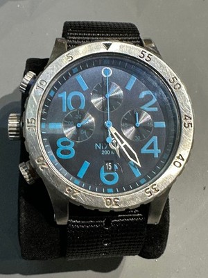 Jumbo Mens Nixon Chronograph With Dive Bezel Japanese Quartz New Battery Working