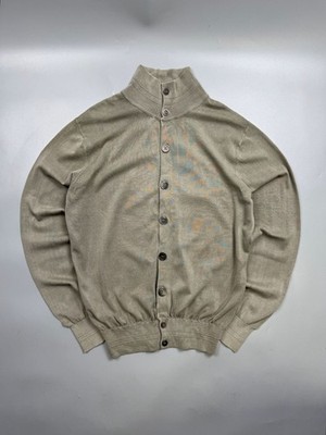 Men s Alberto Aspesi Stand Neck Cotton Knit Cardigan Sweater Size IT 48 (Y1271)