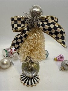 MACKENZIE-CHILDS HOME SWEET SNOW WHITE BOTTLE BRUSH TREE