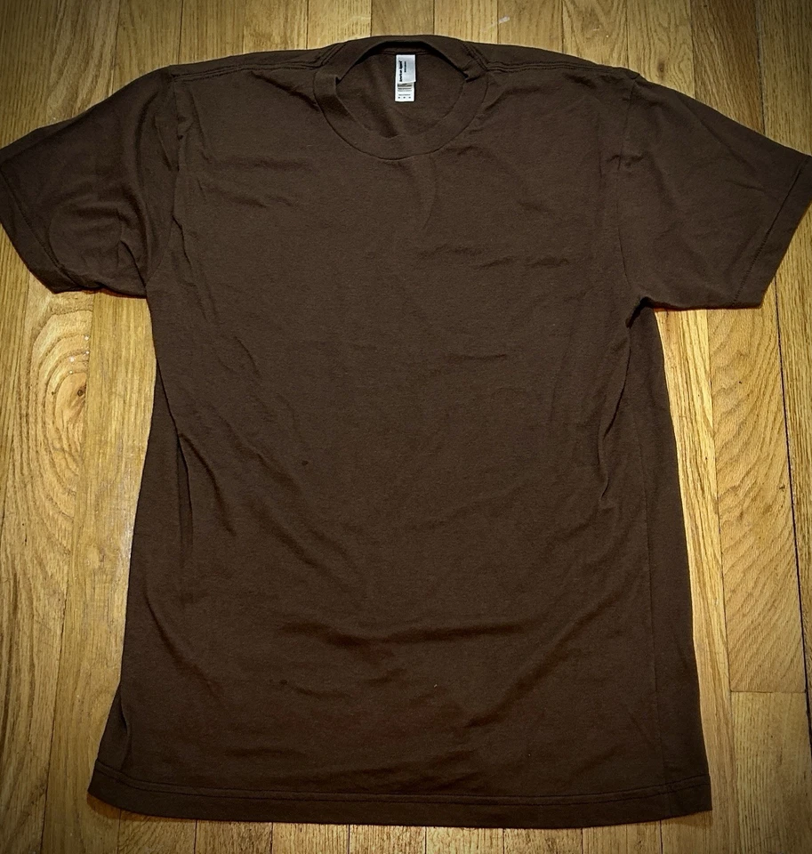 American Apparel 50/50 T-Shirt  3-Pack Heather Green, Brown, Maroon Size Medium - Image 4 of 4