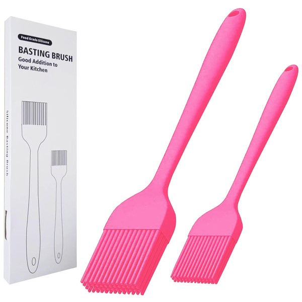 Backpinsel Silikon SpüLmaschinenfest Grillen Kochen Backen Set 2 StüCk Rosa-image