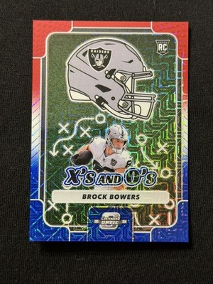 2024 PANINI BROCK BOWERS X'S & O'S RED WHITE & BLUE 13/13 LAST ON PRINT RAIDERS