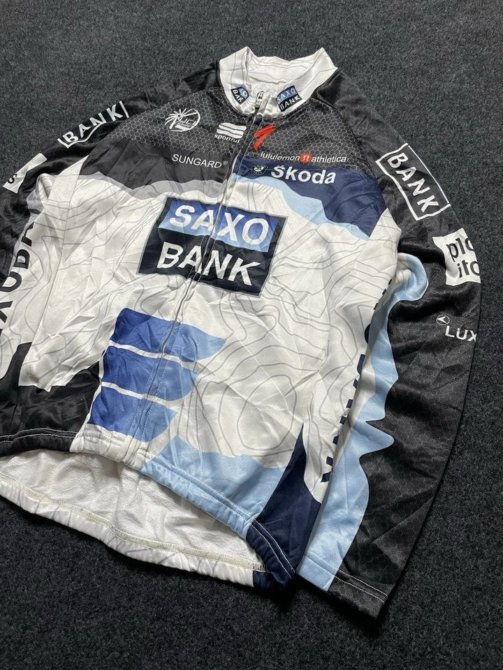 Camiseta deportiva de ciclismo SAXO BANK ORIGINAL MANGA COMPLETA TALLA M Foto 2 de 4
