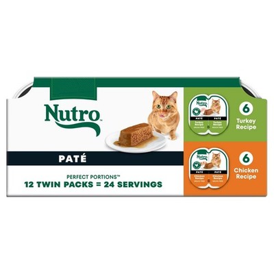 x2 Boxes of Nutro Wet Cat Food Pate MultiPack Chicken Recipe & Turkey Recipe
