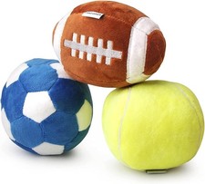 Hundespielzeug Trio: Quietscheb&auml;lle f&uuml;r mittelgro&szlig;e Hunde, Welpen - Outdoor-Spa&szlig;