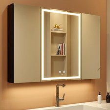 Lighted Bathroom Medicine Cabinet with Sockets USBs, Defogger, Dimmable, 3 ...