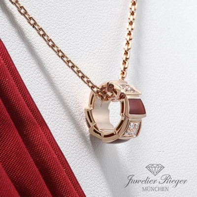 Bvlgari Collier Serpenti Viper Rosegold 750 Diamanten Karneol 2021 355088 Gold - Bild 1 von 4
