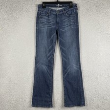 7 For All Mankind Bootcut Jeans Women 28 30x30.5 Blue Denim Low Rise Whiskered