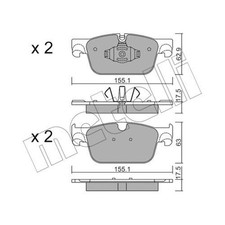 METELLI Bremsbeläge Bremsbelegsatz vorne für Volvo V90 II S90
