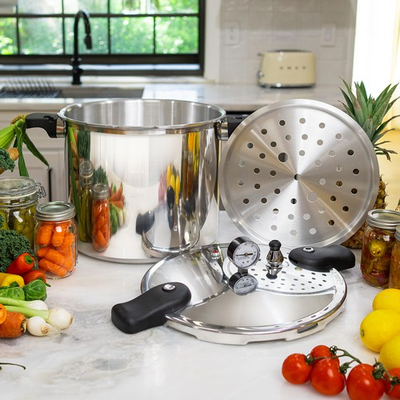 #ad Barton 22 Quart Pressure Cooker amp; Canner Steaming and Stewing w Pressure Gauge $104.95