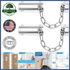 Interior Door Chain Lock Set, Stainless Steel with Rust Resistant Finish