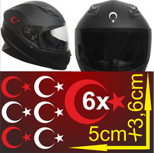 6 Aufkleber 3,6 x5cm TÜRKEI  Sticker Motorrad Auto Helm Türkiye Türk Biker Bike