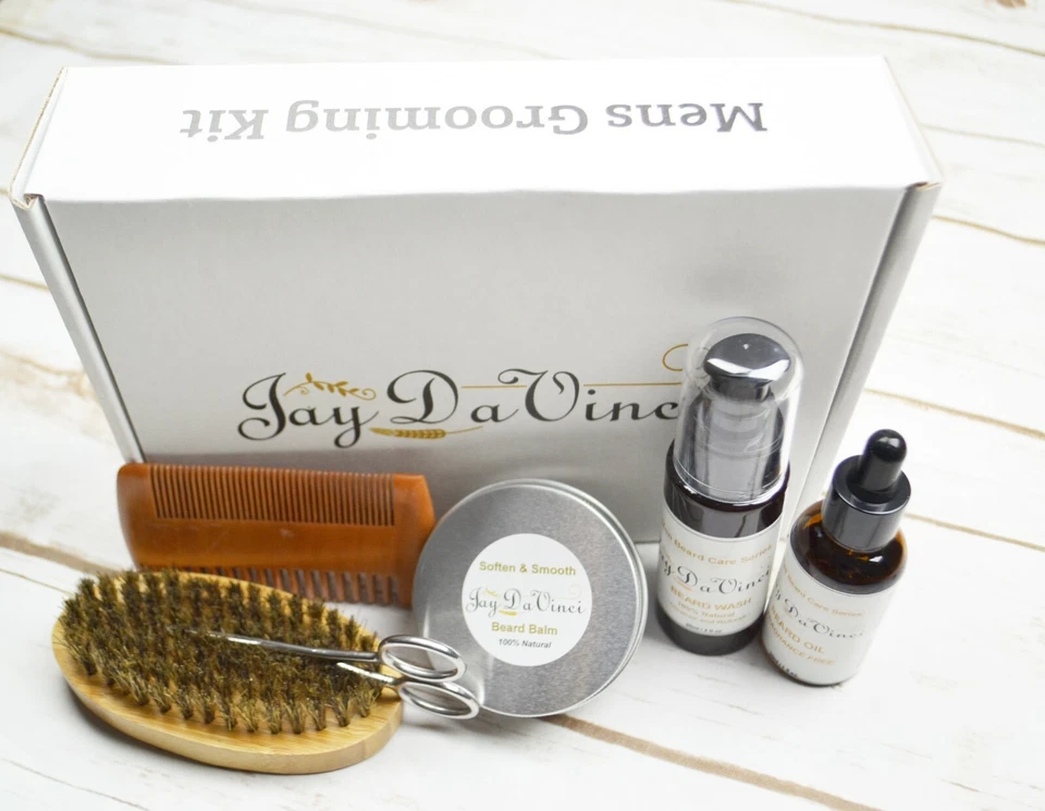 Kit de crecimiento de barba para hombres - Novio barba bigote aumenta el crecimiento del cabello aceite para barba Foto 3 de 3