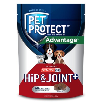 Pet Protect Hip & Joint Synovi G4 Soft Chews For Dogs, 60 Chews