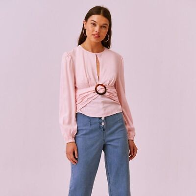 Finders Keepers NWT drape ls top blush SIZE S