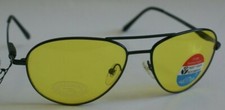 Classic "Night Driving" yellow tint aviator sunglasses w/ spring hinges