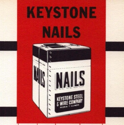 Keystone Steel Wire Co Nails 1959 Vintage Print Ad Peoria Illinois