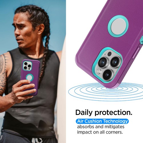 For Apple iPhone 15 Plus/15 Pro/15 Pro Max Case Shockproof Rubber Hybrid Cover - Picture 6 of 54