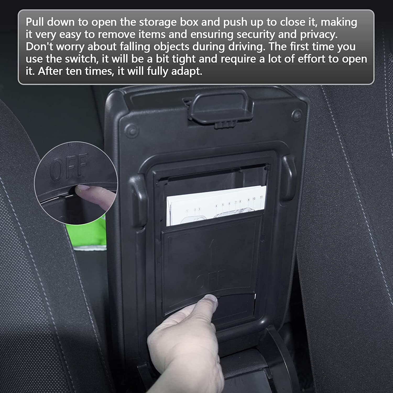 Center Console Hidden Storage Box For 2023-2024 Honda CR-V – ABS Armrest Tray